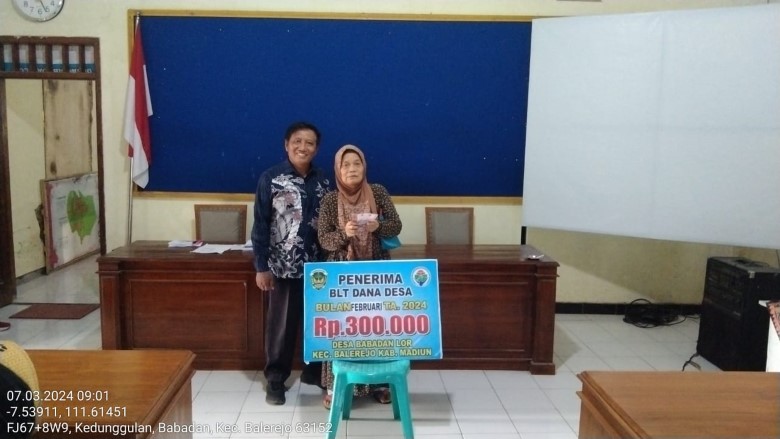 Penyaluran BLT Dana Desa Periode Februari 2024 Desa Babadan Lor