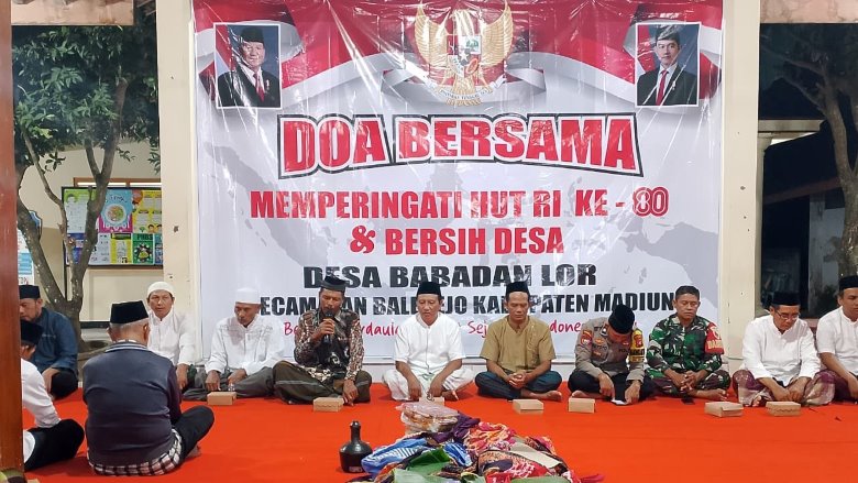Sambut HUT RI ke-80, Pemdes dan Masyarakat Desa Babadan Lor Gelar Malam Tirakatan dan Doa Bersama